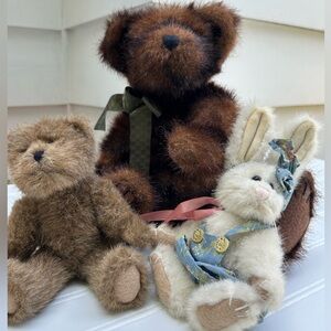 Vintage Boyd’s Bear Stuffed Animal Plush Bear Bunny Set Lot of 3